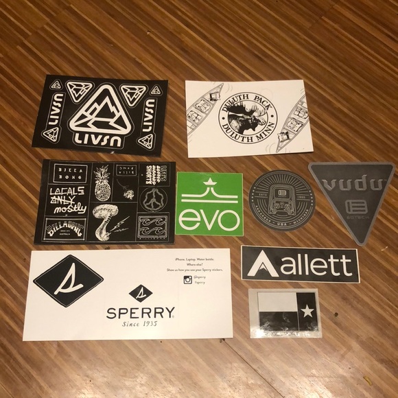 Billabong Accessories - 25 NWT outdoorsy stickers and decals